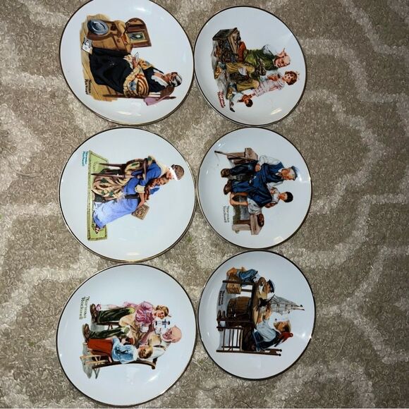 Norman Rockwell Vintage Collector's Plates Set - Multicolor - Picture 1 of 8